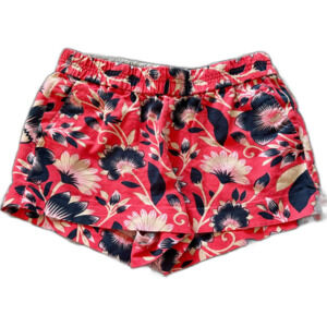 J. Crew Hibiscus Shorts Floral sz 6 Coral Orange Navy Blue 2.5''